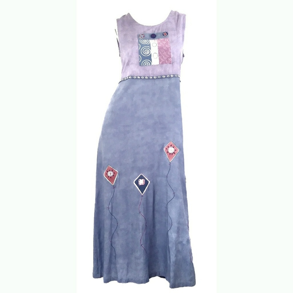 🔵Usindo Fun Print Maxi Dress Sz Small